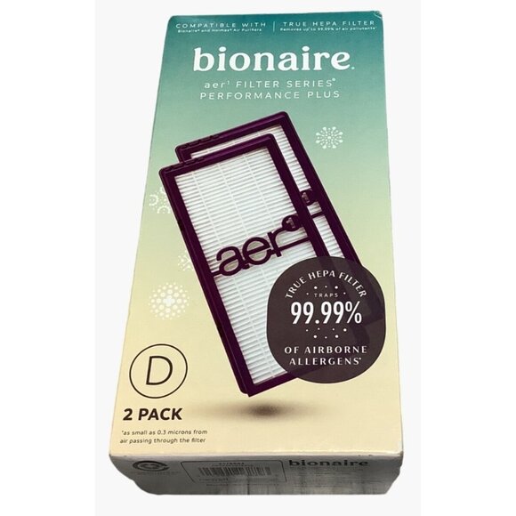 Bionaire 2 Pack Aer1 Allergen Air Purifier Filters Performance Plus Purple - Picture 3 of 5